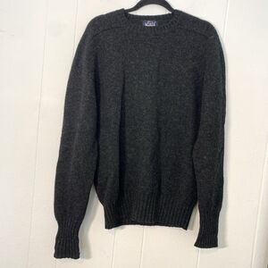 Vtg Woolrich Mens XL Sweater 100% Wool Heather Grey Crew Neck Cuffs